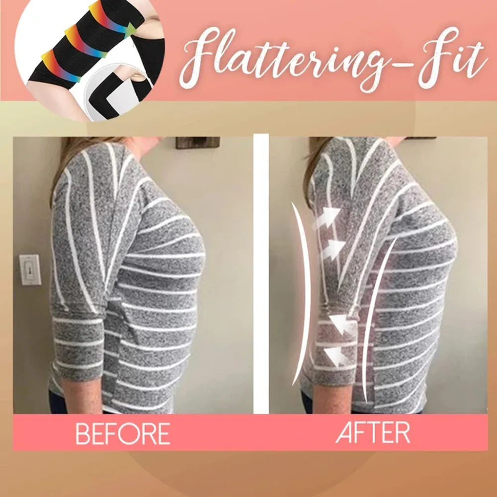 1 Pair Ms. Strong 420D Pressure Shaping Slim Arm Slimming Arm One size fits all breathable Soft elastic self-heating #4D03 (8)