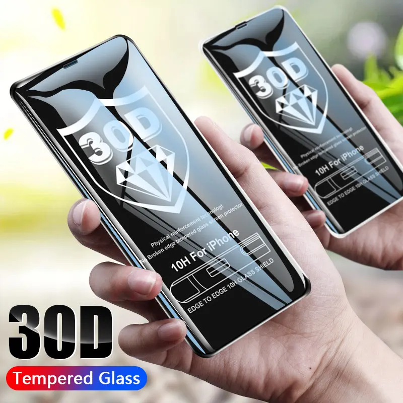 

30D Curved Edge Protective Glass on the For iPhone 7 8 6 6s Plus Tempered Screen Protector For iPhone 11 Pro XR X XS Max Glass