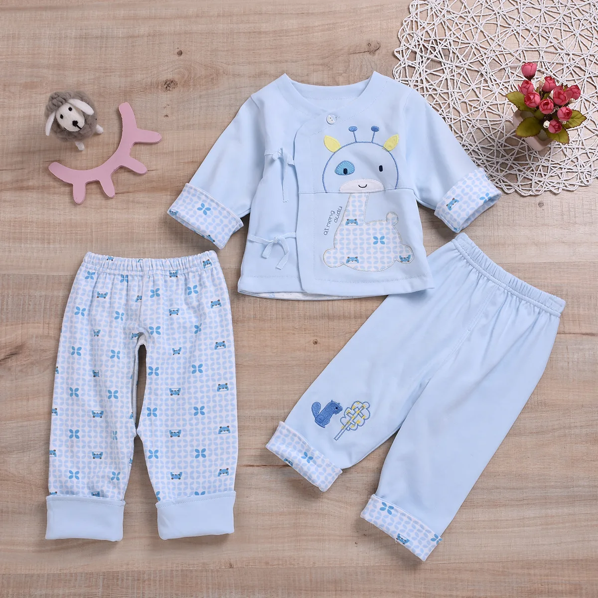 

Newborns Clothes 0-3 Month Pure Cotton Newborn BABY'S Underwear Set Base Spring, Autumn And Winter Gown Thick-