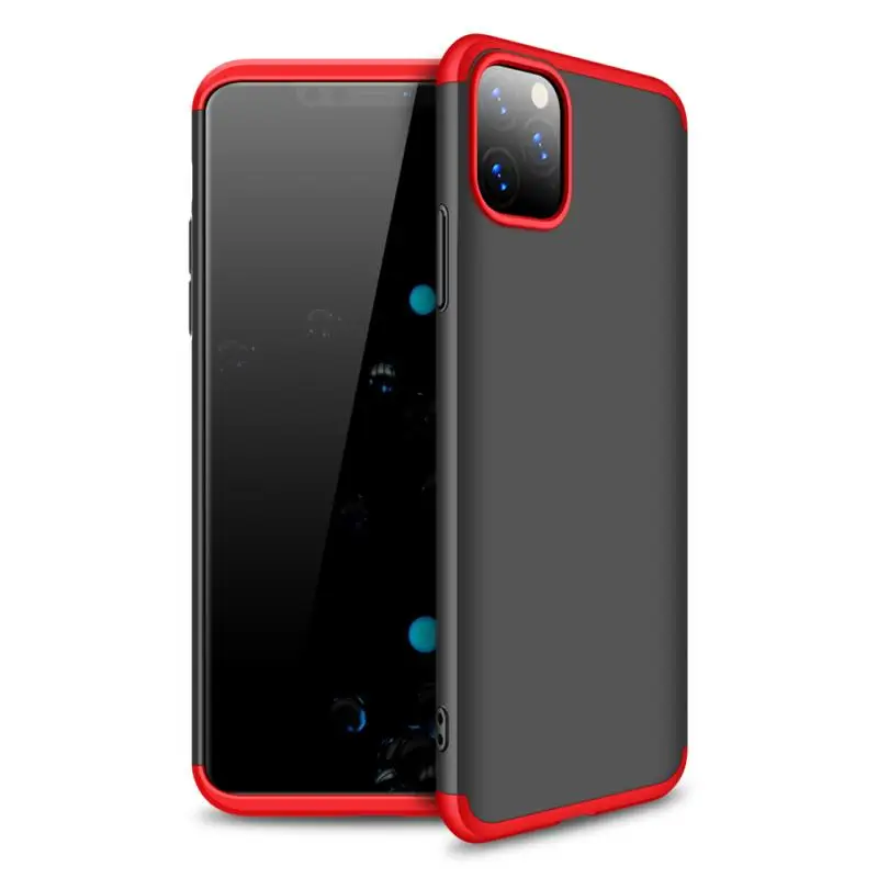 360 градусов чехол для Apple iphone 11 Pro Max чехол 3 в 1 Жесткий PC защита матовый чехол для iphone 11 Pro Max чехол для телефона