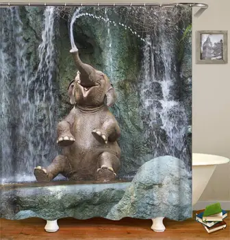 

Style Bath z04 Elephant for Home Creative Customized Size Image Shower Curtain