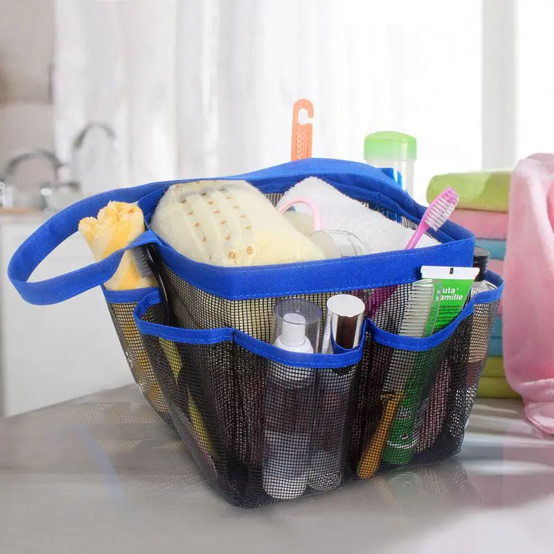 Быстросохнущая сумка для хранения портативная вместительная сумка для хранения висячие сетчатые сумки для ванной комнаты с 7 карманами мешки для ванной комнаты для общежития/спортзала/лагеря/путешествия - Цвет: X