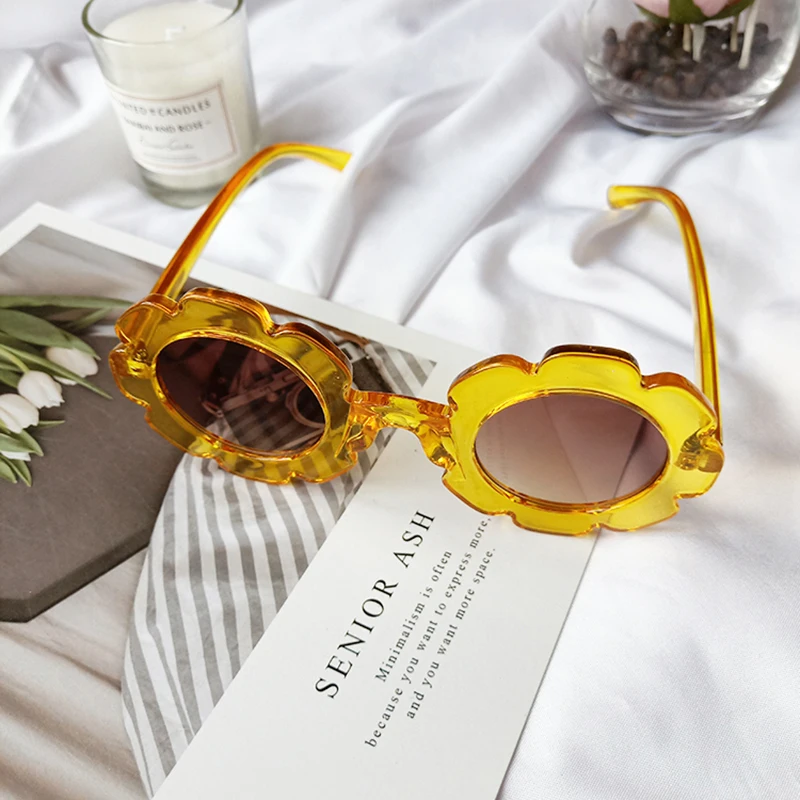 Винтажные очки детские солнцезащитные очки Круглые Цветочные Gafas детские спортивные солнцезащитные очки UV400 для девочек и мальчиков модные очки