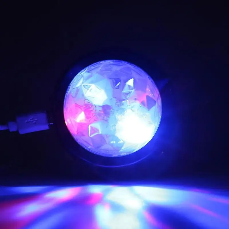 USB перезаряжаемые мини шар светящиеся RGB светодиодный свет автомобиля Музыка Звук управление Авто Интерьер атмосферная декоративная лампа