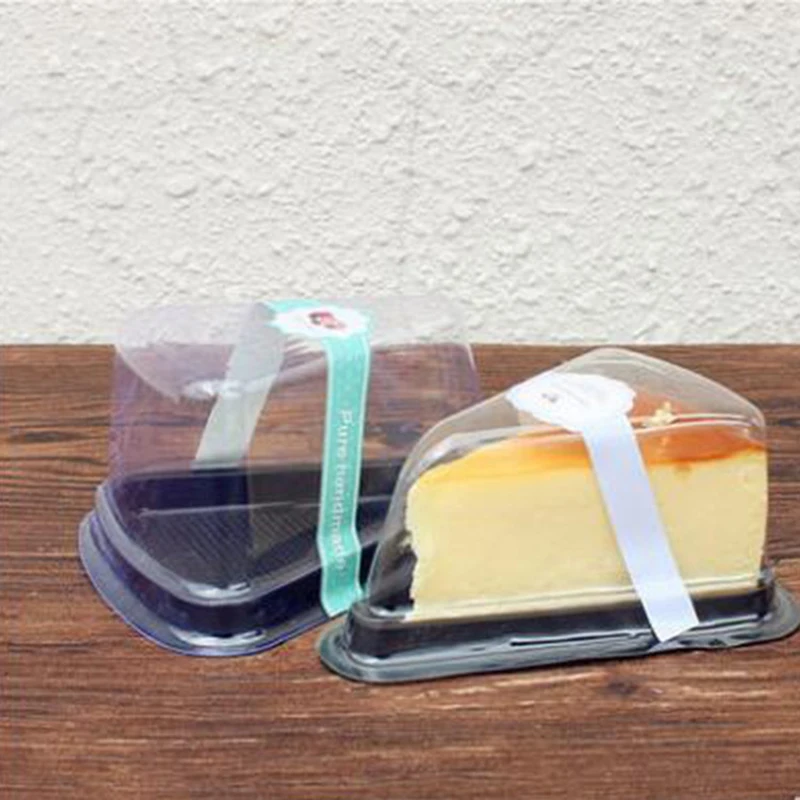 

Clear Plastic Cake Container Trays With Cover 20/50/100PCS Mousse Cake Box Dessert Sandwich Food Packaging Box Holder Wedding