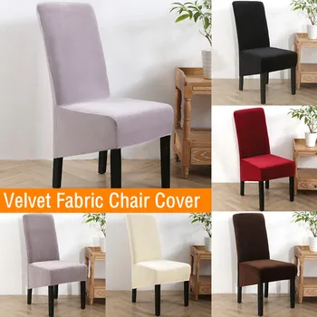 

Fashion Chair Cover Velvet Removable Slipcover Chair Protector For Dining Room Banquette Party Restaurant Hotel Home Decoration