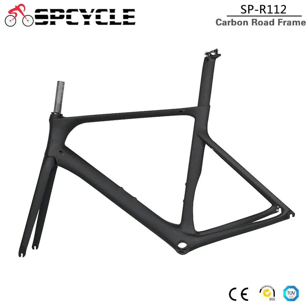 Clearance Spcycle 2019 New Aero Carbon Road Bike Frame 700C Carbon Road Bicycle Frames T1000 Carbon Racing Bicycle Frameset 50/53/56cm 2