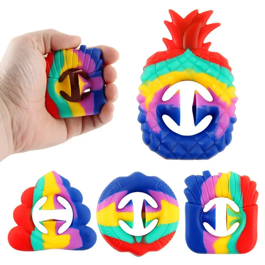 

Hand Squeeze Toy Practical Relief Relax Finger Toy Anti-anxiety Squeeze Toy Stress Relief Rainbow Emotional Relief Gift