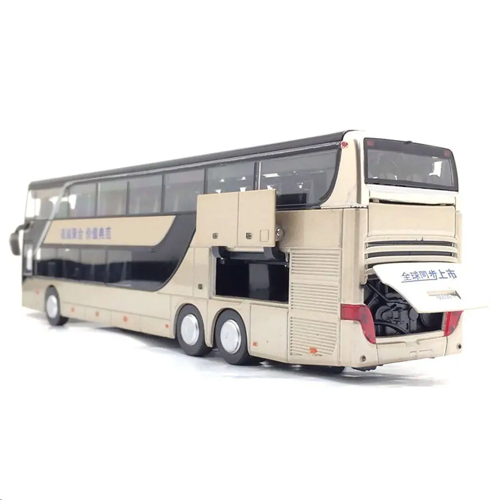 Продажа, высокое качество, модель автобуса из 1:32 сплава, высокая имитация, двойной экскурсионный автобус, игрушечный автомобиль