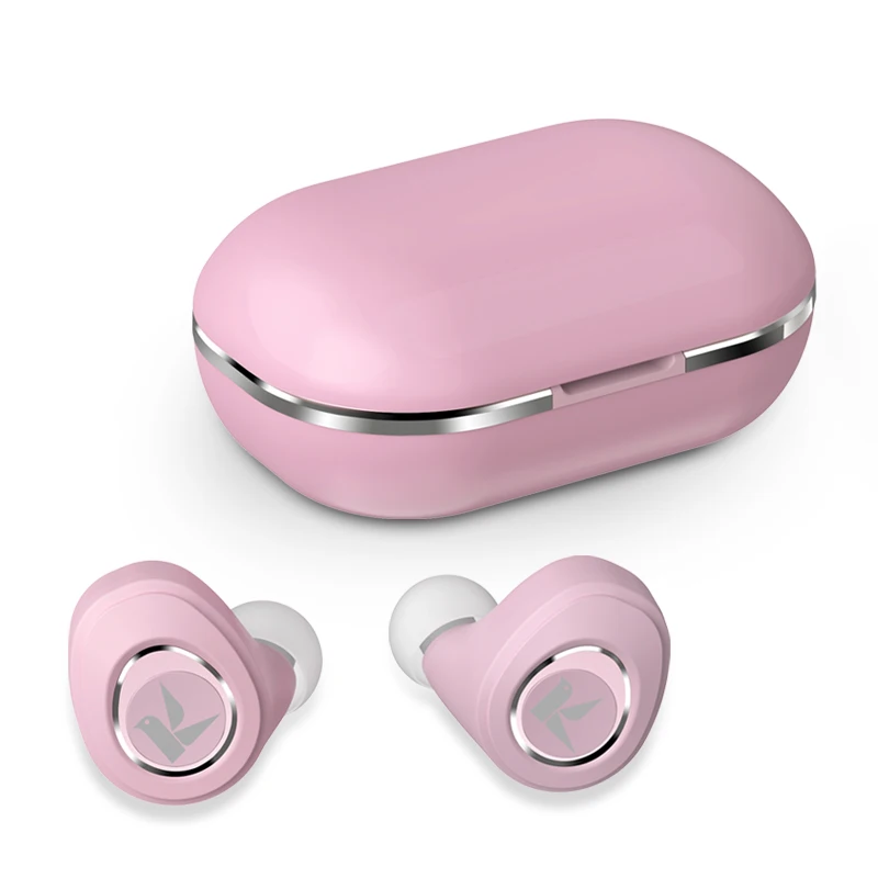 Розовый TWS 5,0 Touch Bluetooth наушники 3D стерео беспроводные наушники с шумоподавлением игровая гарнитура громкой связи Наушники с зарядным устройством - Цвет: Розовый