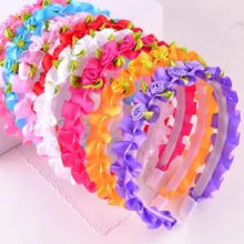 Детские аксессуары для волос, тканевые кружевные маленькие тканевые резинки для волос в цветочек для девочек, подарок, повседневный головной убор, головная повязка для выступлений для девочек