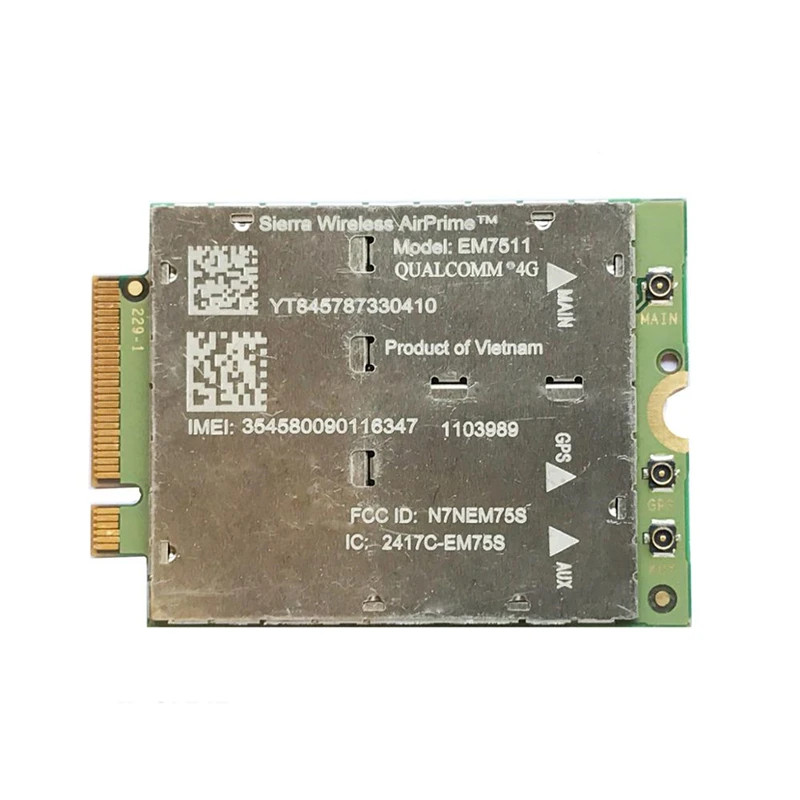 Sierra Wireless EM7511 4G LTE Cat12 модуль GPS ГЛОНАСС BeiDou и Galileo для Америки M.2 загрузка 600Mbp 150