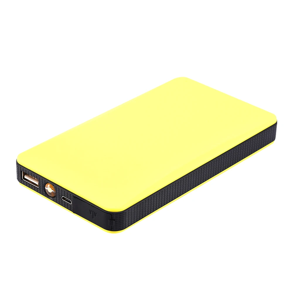 Цвет: желтый 20000mah портативный мини тонкий автомобильный пусковой стартер power Bank 12v Светодиодный свет двигателя зарядное устройство автомобильный аккумулятор зарядное устройство - Цвет: Цвет: желтый