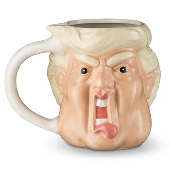 

3D Trump Mug 400ML Creative Funny Ceramic White Milk Coffee Mugs Donald Trump Party Beer Mug