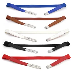 1Pcs Fashion Women PU Black White Waist Band Thin Elastic Waist Belt Dress Apparel Accessories Cinturon Mujer 5 Colors