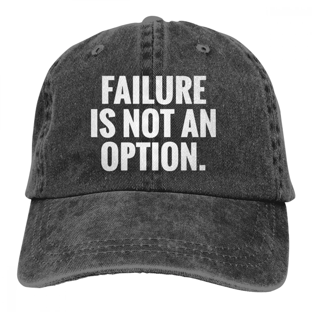 Сбой не вариант Casquette черный унисекс Мужские Женские деним Strapback бейсболка Регулируемая Гольф папа шляпа