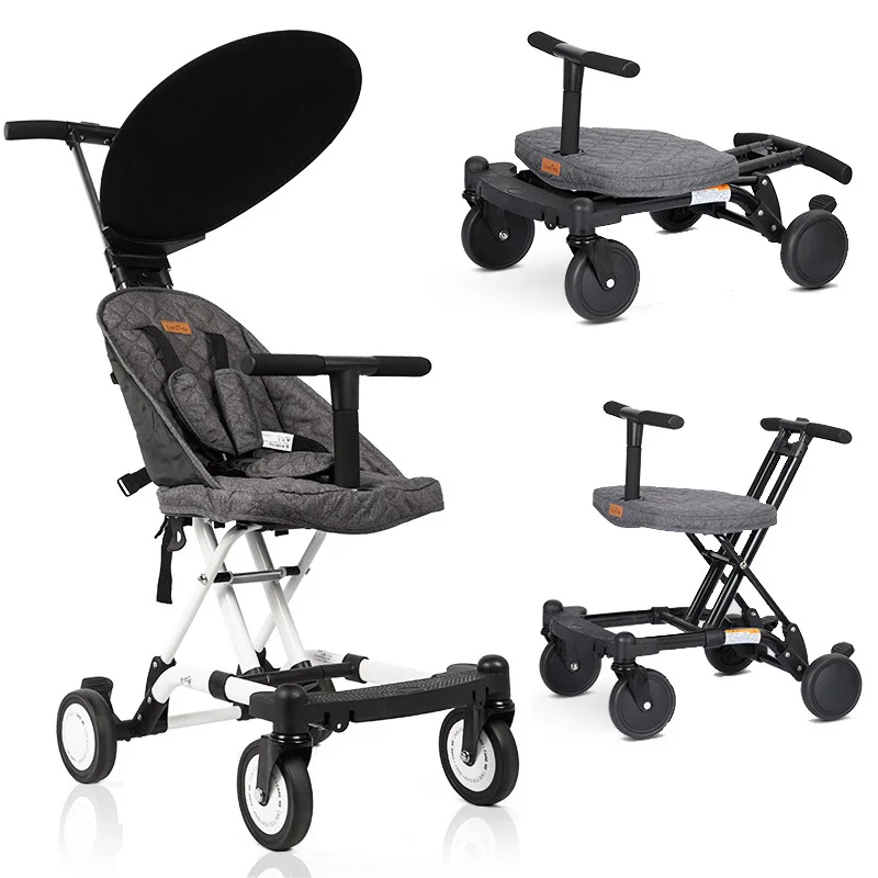 

Portable Folding Baby Stroller Lightweight Cart Baby Four Wheels Stroller Kids Walker Car Learn To Walk Pram Shock Absorber