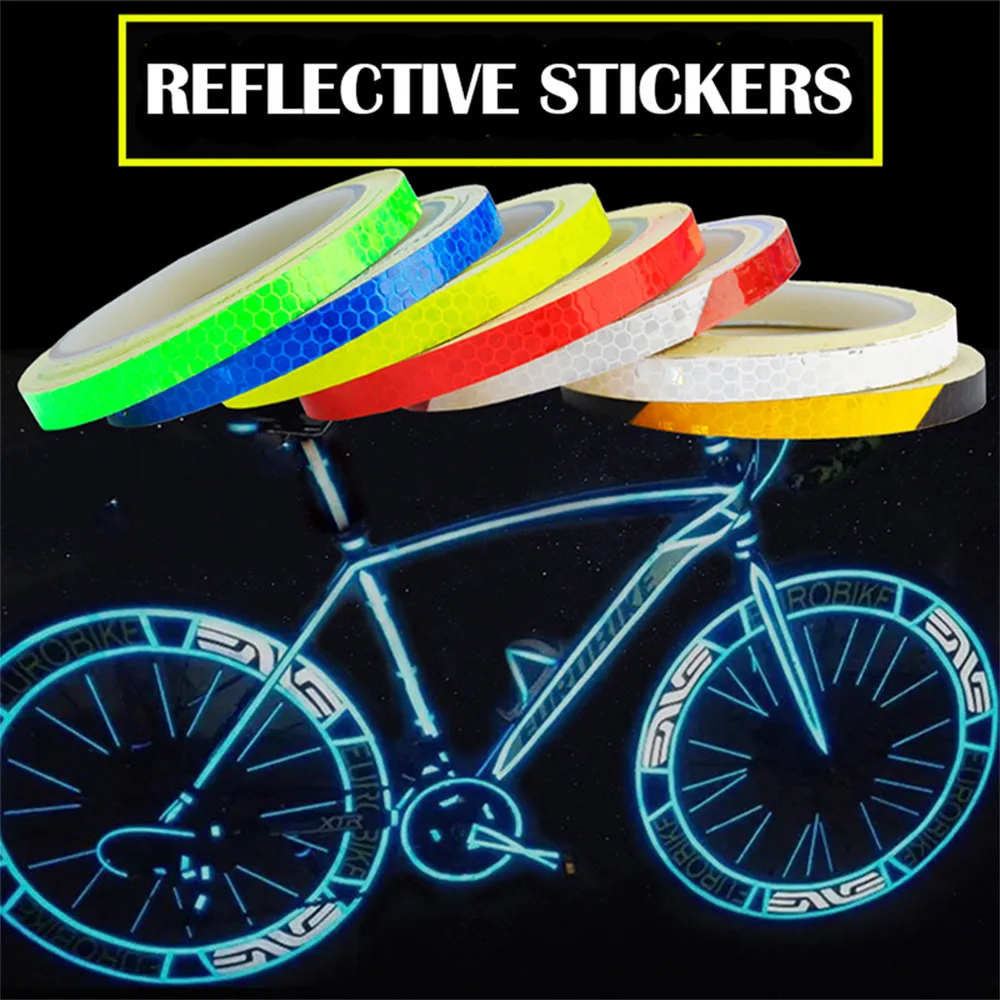 Mountain bike Reflective Stickers Reflective Strips Cycling Fluorescent Tape Luminous Reflectors Bicycle Stickers Decoration