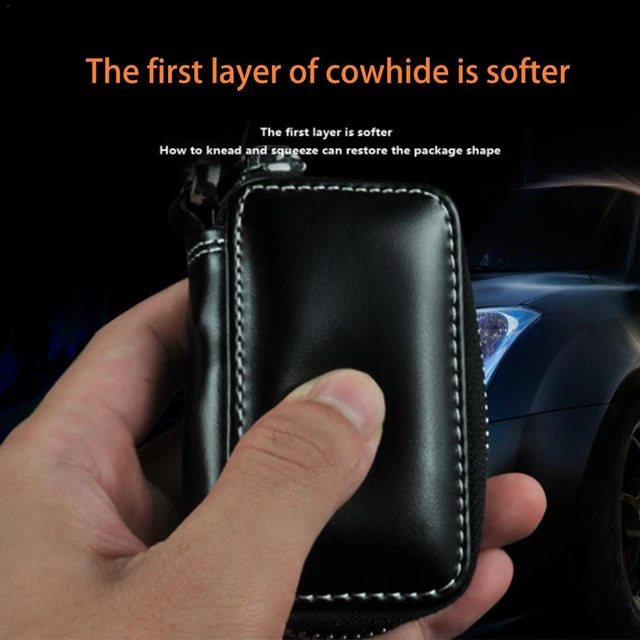 Genuine Leather Keychain Men Women Key Holder Organizer Pouch Top Layer  Cowhide Car Key Wallet Housekeeper Key Case Mini Cardbag - AliExpress