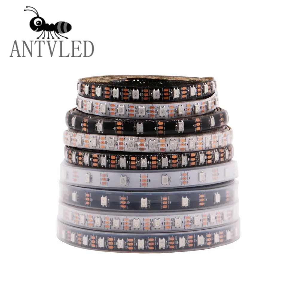

1m 2m 3m WS2812B RGB Led Strip,WS2812 Individually Addressable IC,Black/White PCB 30/60/74/144Led/m IP30/IP65/IP67 waterproof