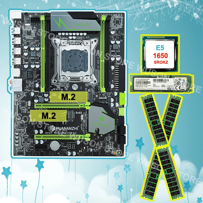 Комплект материнской платы HUANAN ZHI X79 материнская плата с M.2 256G SSD ЦП Intel Xeon E5 1650 C2 3 2