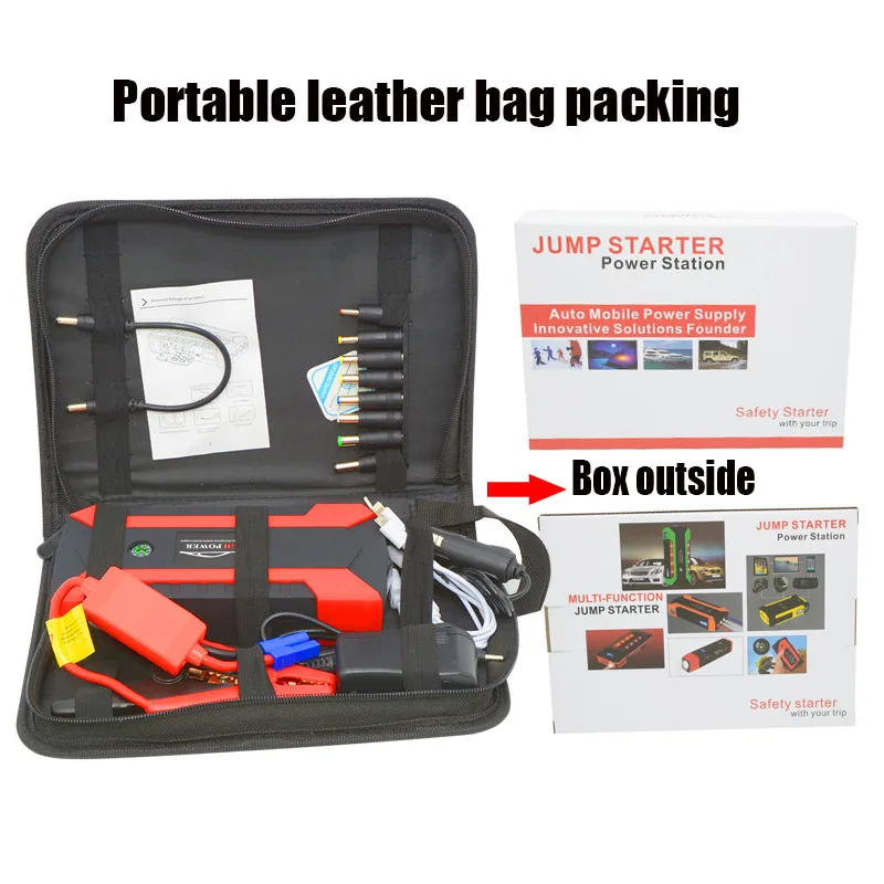 Bag Set UK Plug WINTUWAY многофункциональный автомобильный стартер 12 В 4USB 1000A портативный автомобильный аккумулятор зарядное устройство аварийный пусковой инструмент для банка комплект - Color: Bag Set UK Plug