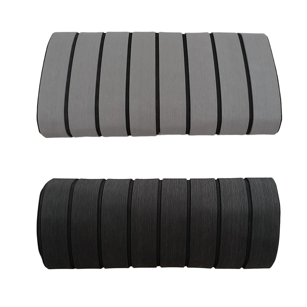 

2 Pack 94x18 inch EVA Synthetic Boat Teak Decking Sheet, Self-Adhesive & Anti-skid, Premium Marine Yacht Floor Mats - Gray