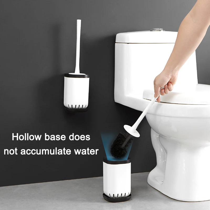 Modern Bathroom Hangable Toilet Brush Pasteable Holder Set Bowl Base Freestand Bathroom Accessories JA55