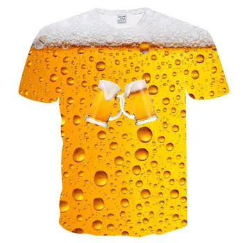 

ZOOTOP BEAR 2019 new men t shirt Men wear new beer bubble print digital men's T-shirt sports vest undershirt shirt men t shirts