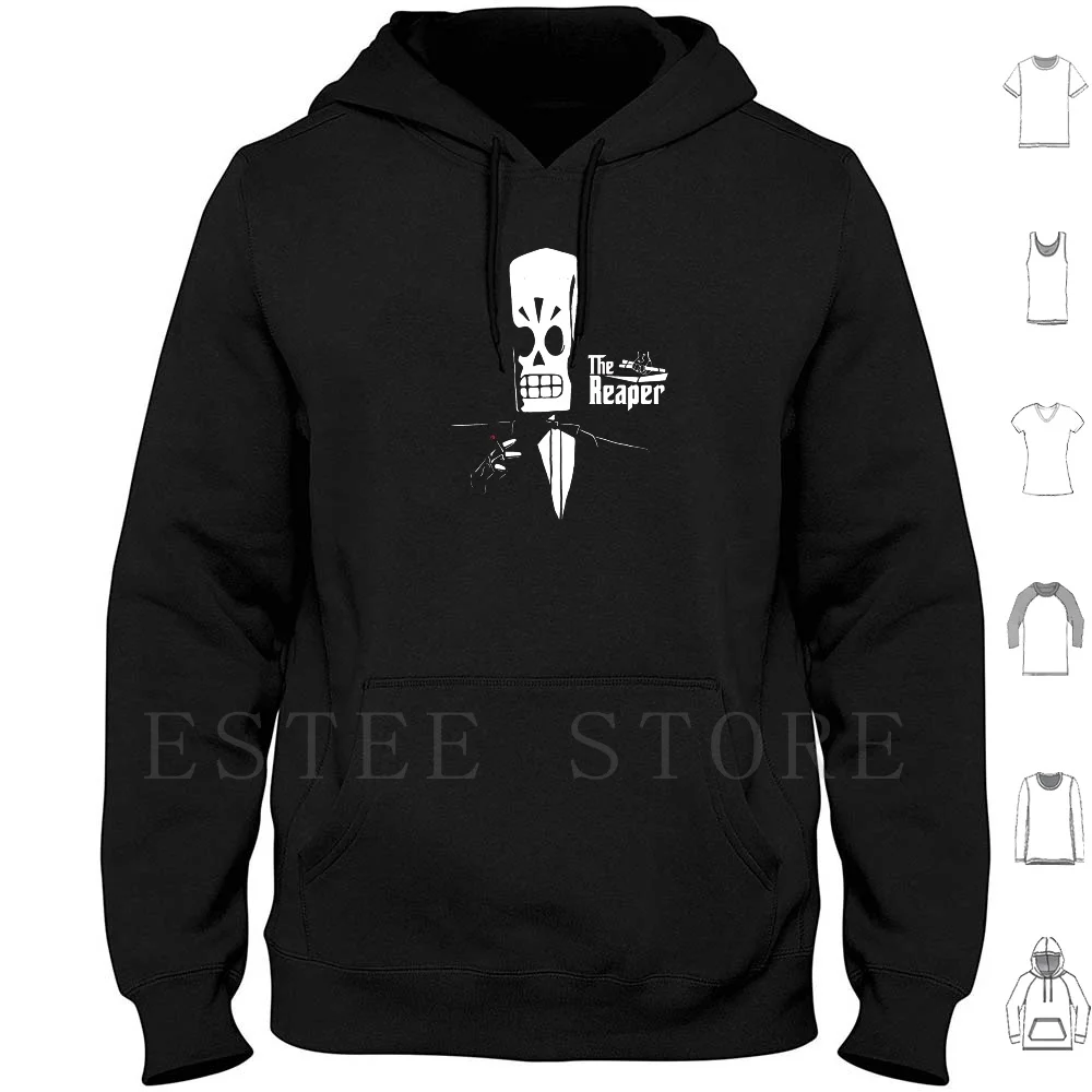 Felpe Con Cappuccio The Reaper Grim Fandango Il Padrino Padrino Grim Fandango Anni '90 Videogame Reaper Grim Reaper Vito