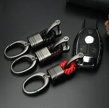 

Car Key Holder Key Rings Key Chain Hand Woven Horseshoe Buckle Keychain Car Keyring Gift Creative Auto Accessories