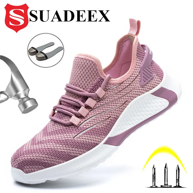 

SUADEEX All Season Men Women Safety Work Shoes Anti-Smashing Steel Toe Cap Boots Construction Security Work Sneakers Footwears