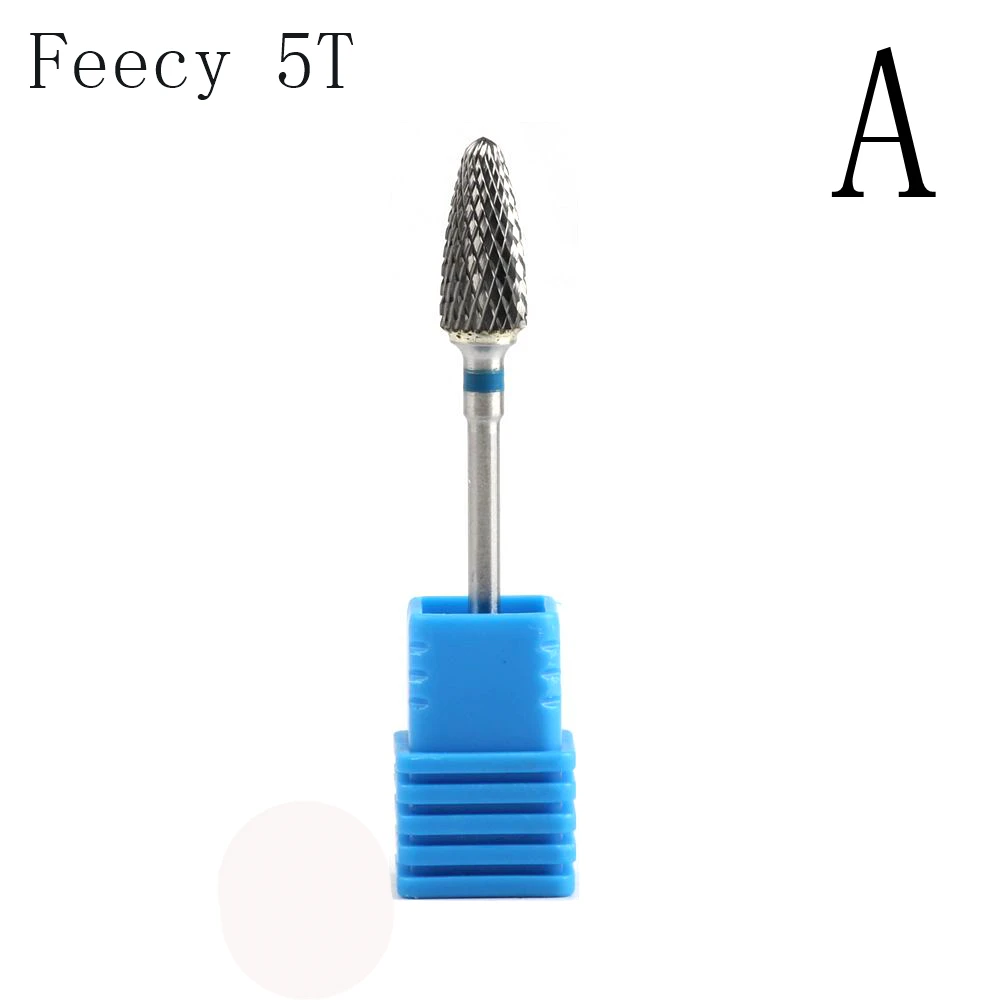 Feecy 5T A Фреза для маникюра, электрические фрезы, сверла для ногтей, синие вольфрамовые карбидные принадлежности для аппаратной обработки кутикулы, Полировка Ногтей, инструменты для дизайна ногтей - Цвет: Feecy 5T A