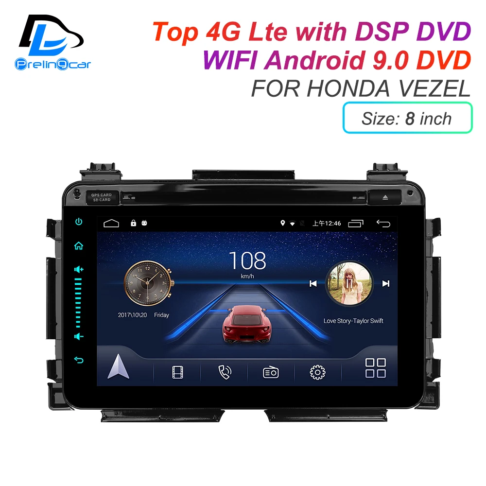 

Android 9.0 DSP subwoofer 4G Lte multimedia DVD player For HONDA Vezel headrest monitor radio stereo navigation system
