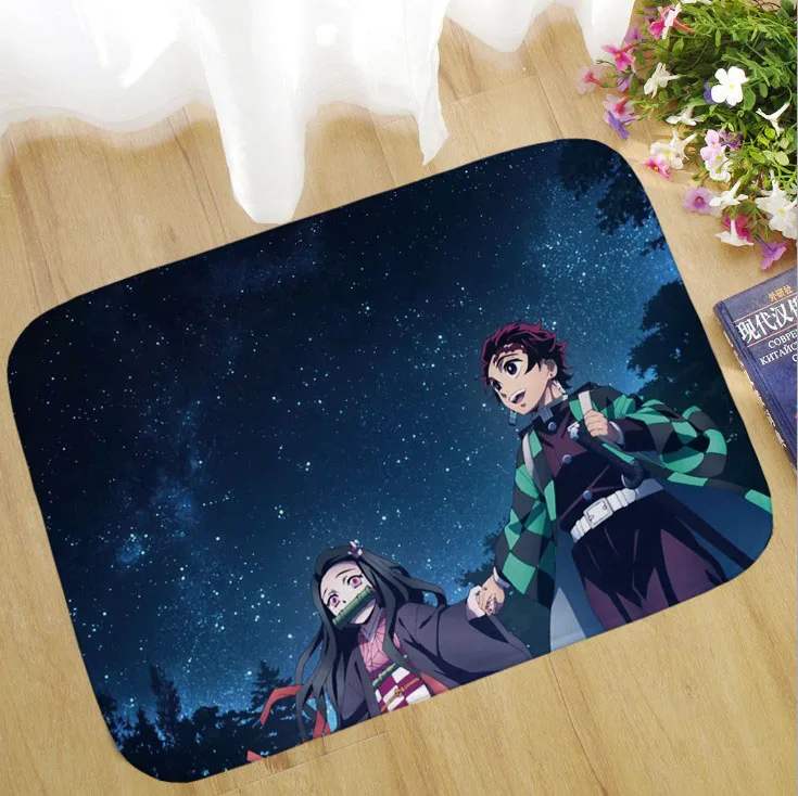 Kimetsu No Yaiba плюшевые ковровые покрытия мультфильм ковер с аниме ковер водонепроницаемый нескользящий Санта Клаус дерево олень подарок для детей Прямая поставка