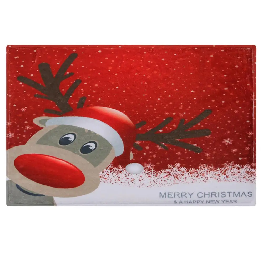 J Behogar Merry Christmas Придверный коврик с деревом фланелевый ковер нескользящий напольный дверной коврик подкладка для коврика для дома комнаты рождественские украшения 40x60 см - Цвет: J
