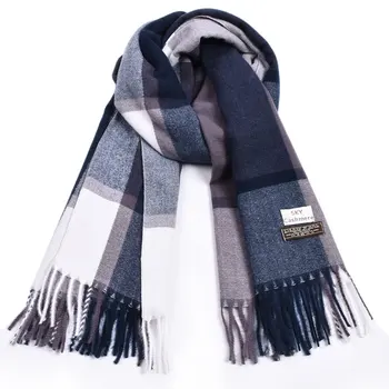 

British Style Plaid Men Scarf Winter 2019 Fashion Classical for Men and Woman Imitation Cashmere Scarves Tassel
