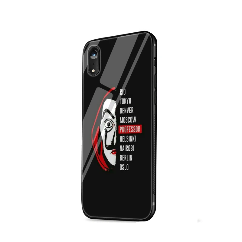 Стеклянный чехол для телефона из ТПУ стекло для Apple iPhone 5 5S SE 6 6S 7 8 Plus XR X XS максимальный чехол ТВ серии деньги Heist дом бумаги