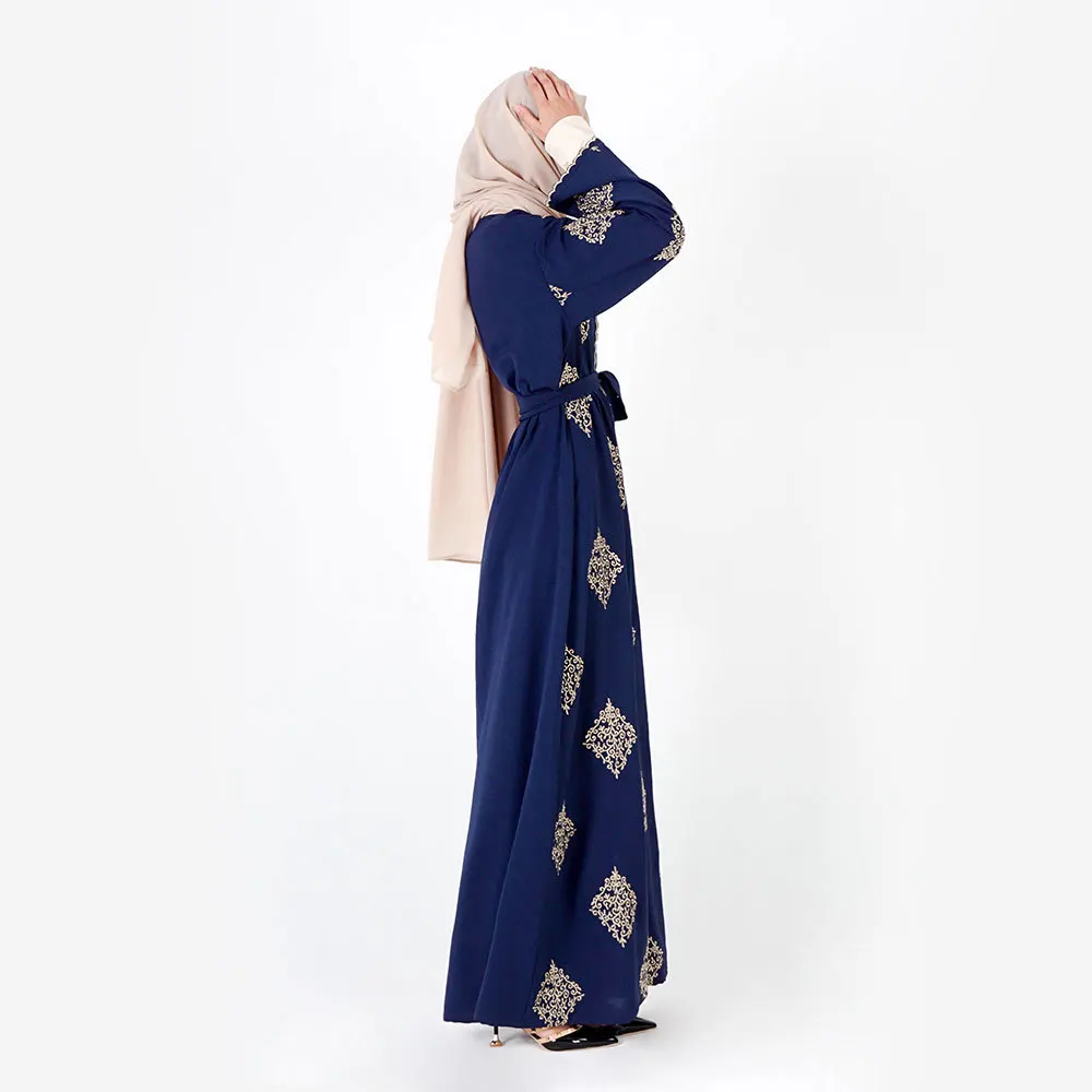 Дубай Для женщин мусульманское длинное платье для девочки кардиган с вышивкой кимоно Исламская Абая женский халат платье Бангладеш арабский Средневосточный платье