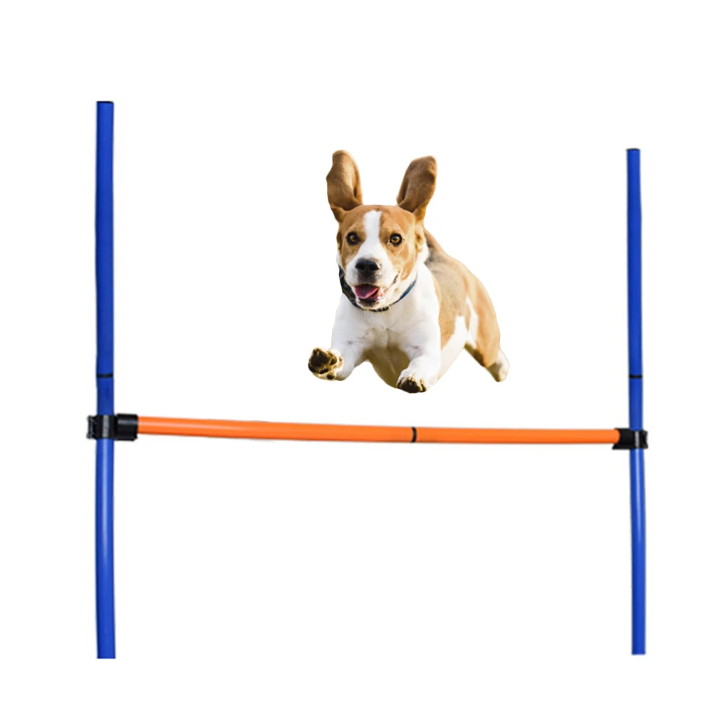 Obstacle Course Hurdles for Jumping Practice Adjustable Plastic Frame and Poles with Carrying Bag Dog Agility Bar Jump Training Equipment Exercise Drills