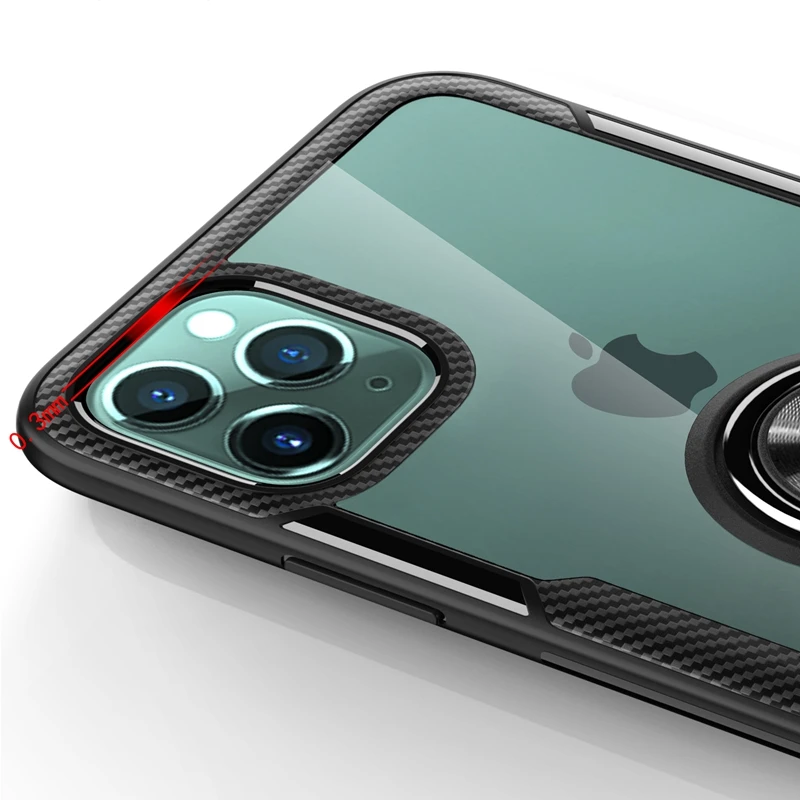 Прозрачное акриловое кольцо Броня чехол для iPhone 11 Pro X XR XS Max магнит автомобильный держатель Coque чехол для iPhone 7 8 6 s 6s Plus чехол