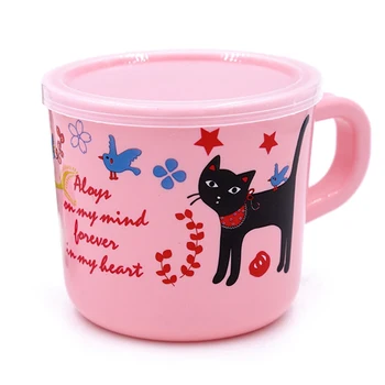 

Cute Cartoon Toddler Child Plastic Drinking Cups Kids CupAnimal Cat Bear Printing Reusable Drinking Cup Handle Baby Supplies