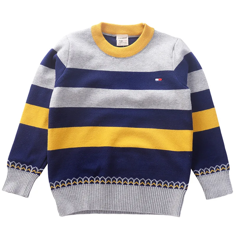 Goede Gestreept Katoen Jongens Truien O hals Kids Gebreide Slijtage Lente Herfst Trui Kinderkleding