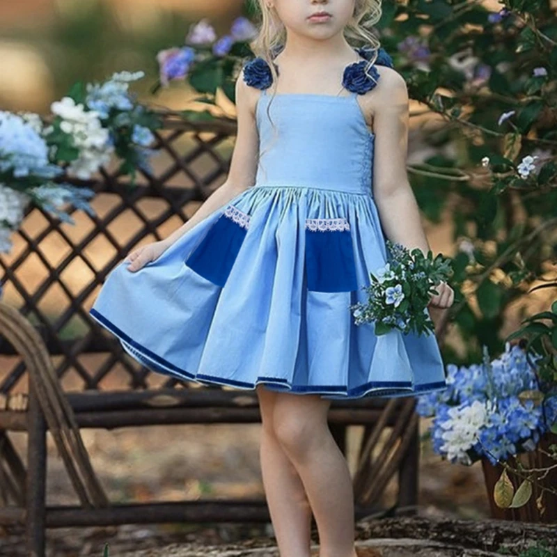 

Summer Fashion Toddler Baby Girls Sleeveless Dress Lace Tulle Dresses Flower Clothes Kids Dress