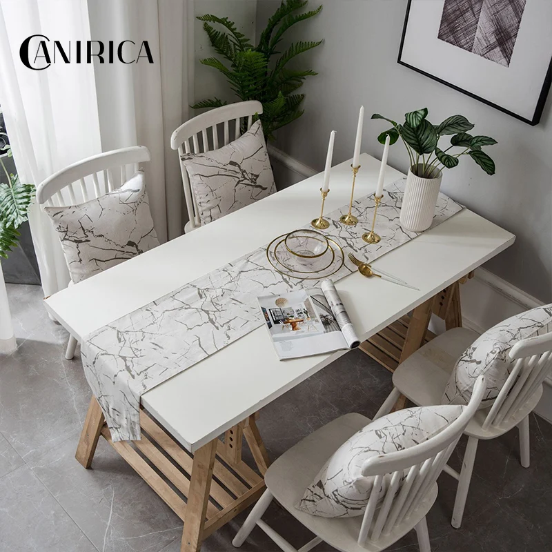 CANIRICA настольная дорожка, Настольная дорожка, современный обеденный стол, Декор, Камино де меса, украшение для кухни, черный, белый