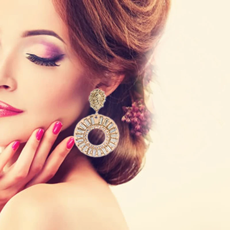 Женские серьги с головой льва NeeFu подвески со стеклом рождественские