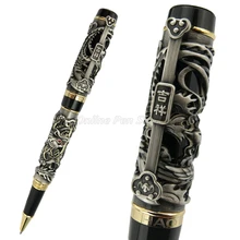 Jinhao – stylo à bille lourd Vintage, sculpture en métal, gaufrage, ancien Dragon argenté, phénix, papeterie professionnelle de bureau 