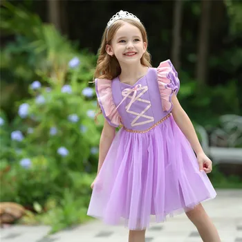

Summer Girl Rapunzel Princess Dress Halloween Cosplay Costume Kids Birthday Party fancy dress