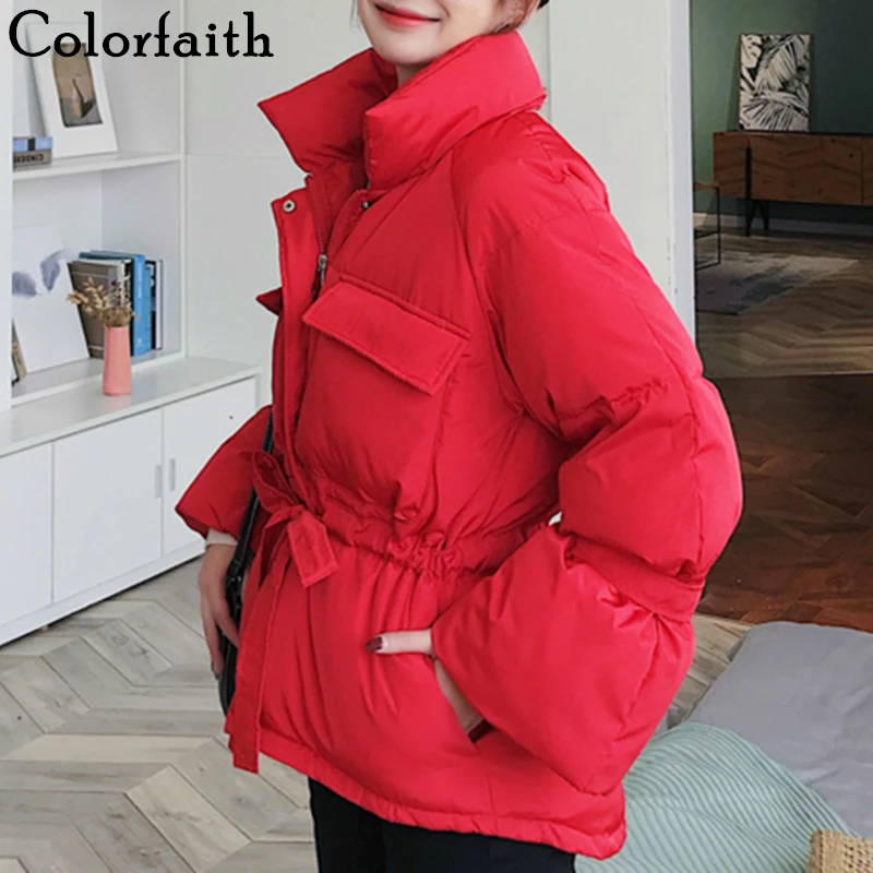 Colorfaith новинка 2019 Женская парка куртка Осень зима пальто с карманами стеганая