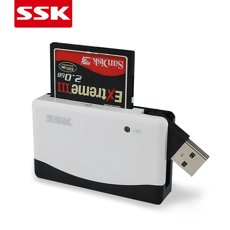 ССК SCRM010 все-в-1 картридер SD Micro-SD XD CF Высокое Скорость USB2.0 Mulitfunction складной Card Reader адаптер с 4 слота для карт